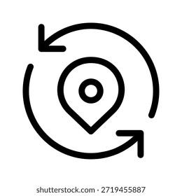 Symbol für dünne Linie der Stiftposition. Das Symbol kann für Websites, Print, Vorlagen, Präsentationsvorlagen, Illustrationen usw. verwendet werden.