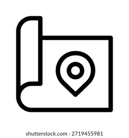 Fixar ícone de linha fina de localização. O ícone pode ser usado para sites, impressão, modelos, modelos de apresentação, ilustrações, etc.