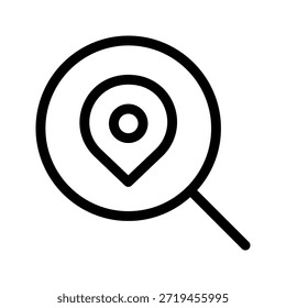 Fixar ícone de linha fina de localização. O ícone pode ser usado para sites, impressão, modelos, modelos de apresentação, ilustrações, etc.