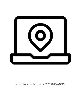 Symbol für dünne Linie der Stiftposition. Das Symbol kann für Websites, Print, Vorlagen, Präsentationsvorlagen, Illustrationen usw. verwendet werden.