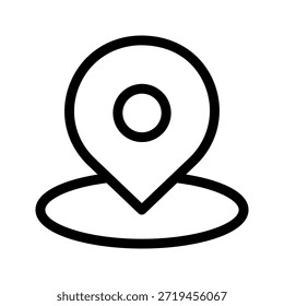 Fixar ícone de linha fina de localização. O ícone pode ser usado para sites, impressão, modelos, modelos de apresentação, ilustrações, etc.