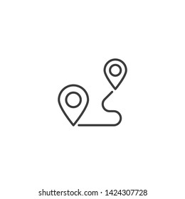 Pin Location Vector Illustration, outline sign