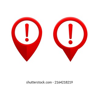 Pin location warning sign. Vector illustration