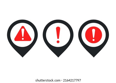 Pin location warning symbol. Vector illustration