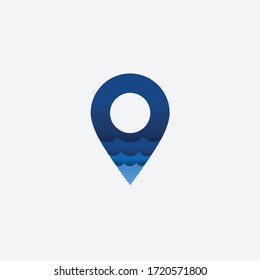 pin location with wave vector logo