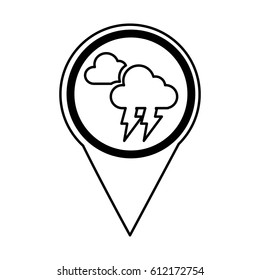 pin location with weather symbol vector illustration design