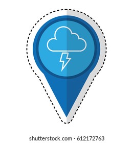 pin location with weather symbol vector illustration design