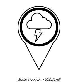 pin location with weather symbol vector illustration design