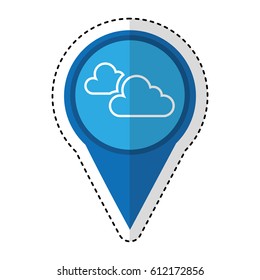 pin location with weather symbol vector illustration design