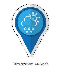 pin location with weather symbol vector illustration design