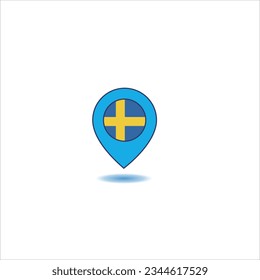 Pin-Positionen von Ländern auf blauem, einfarbigem Hintergrund. 