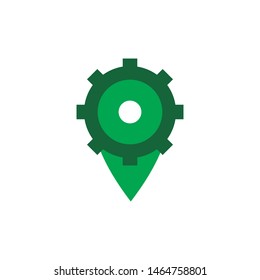 pin locaton gear logo design