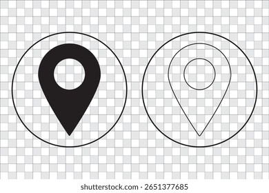 Plantilla de diseño de Vector de icono de localizador de pin en fondo blanco