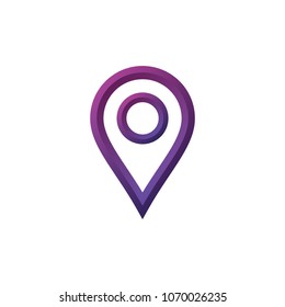 pin locator icon vector logo template, map pointer icon 
