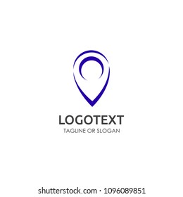 Pin or locator logo design for travel agency or holiday destination locator