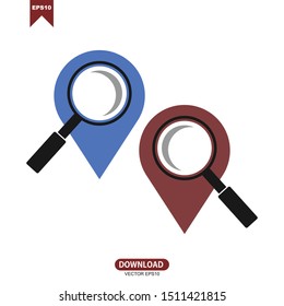 Pin Locator Logo Icon Vector Simple Design