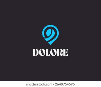 A pin logo from abstract shapes. Creative map navigation vector logotype. Geolocation sign