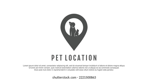 Pin logo with animals element design illustration