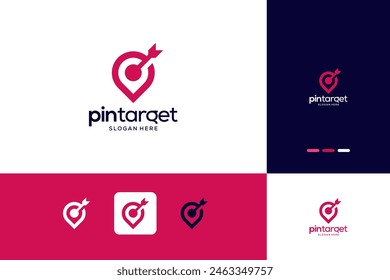Diseño abstracto del logotipo de la combinación del logotipo del pin
