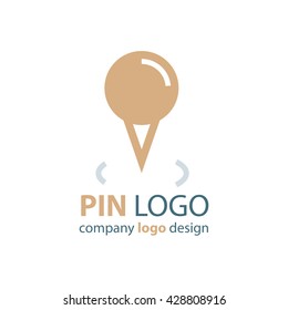 pin logo design brown color