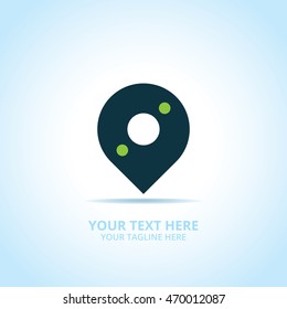 Pin logo, design concept, emblem, logotype element for template.