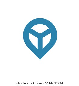 pin logo design simple modern template