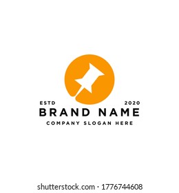 pin logo design vector template element