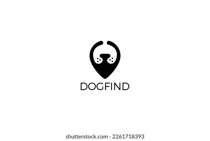 Pin logo formed dog nose symbol in black color	
