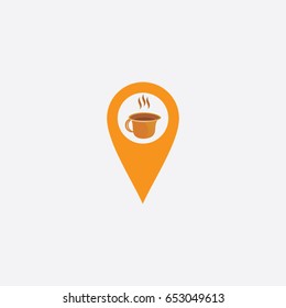 pin logo, icon coffee