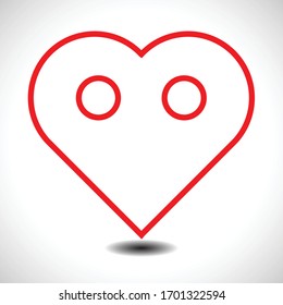 Pin Logo Love . Symbol Heart Shape for your design. Pin pointer icon . Vector Illustration.