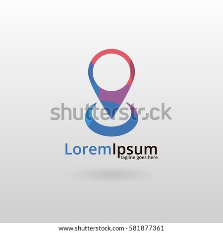 Pin logo. Multicolored pin logotype 