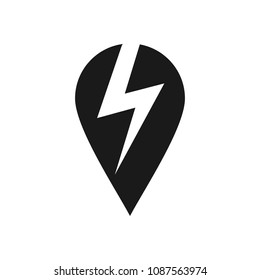 Pin logo. Symbol of map. Location icon. Vector eps 08.