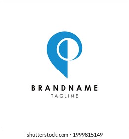 Pin Logo vector Design Elements Letter P