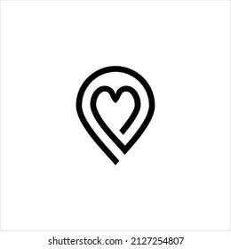 pin logo vector heart template