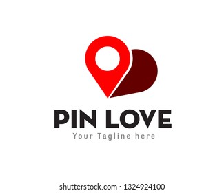 pin love heart location logo design inspiration