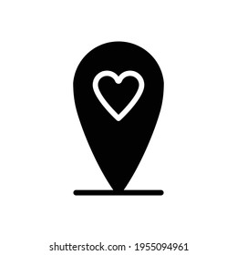 pin love icon solid style vcetor design elements