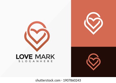 Pin Love Location Logo Design Vector Illustration Template