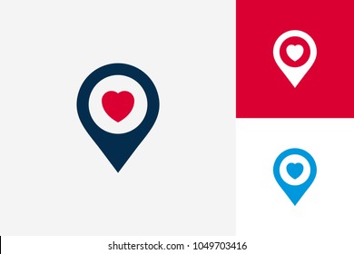 Pin Love Logo Template Design Vector, Emblem, Design Concept, Creative Symbol, Icon