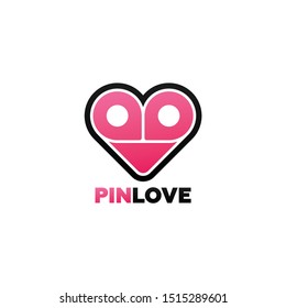 Pin Love Logo Template Design