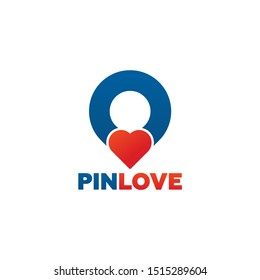 Pin Love Logo Template Design