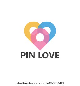 Pin Love Logo Template Design