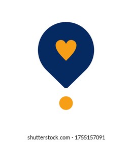 LOGOTIPO DE ICONO DE VECTOR SENCILLO DE AMOR DE PIN  