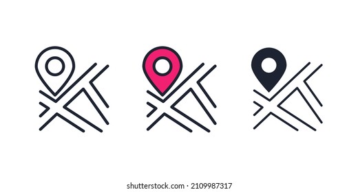 plantilla de símbolo de icono de dirección de mapa de anclaje para el logotipo de colección de diseño gráfico y web ilustración vectorial