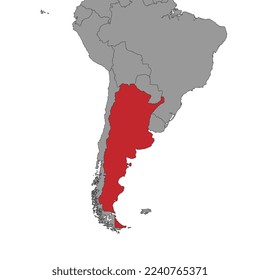 Pin map with Argentina flag on world map. Vector illustration.