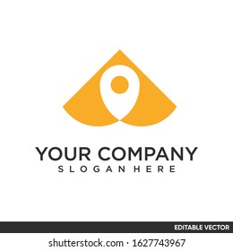 pin map and arrow logo design