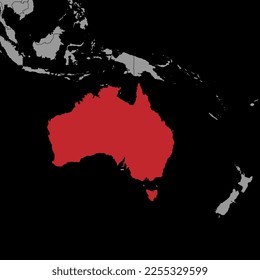 Pin map with Australia flag on world map. Vector illustration.