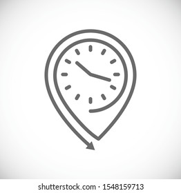 pin map with clock logo icon