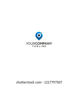 pin map digital technology logo vector icon