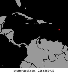 Mapa de pines con la bandera de Dominica en el mapa del mundo. Ilustración vectorial.