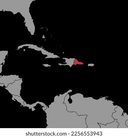 Pin map with Dominican Republic flag on world map. Vector illustration.